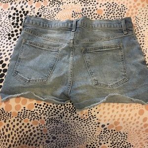 Light washed, high waisted jean shorts